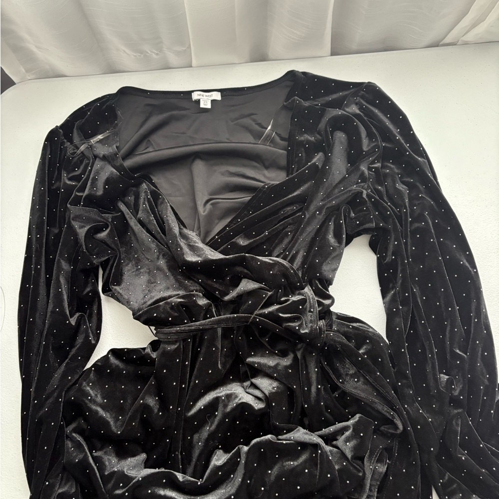 Nine West Elegant Black Long Sleeve Dress